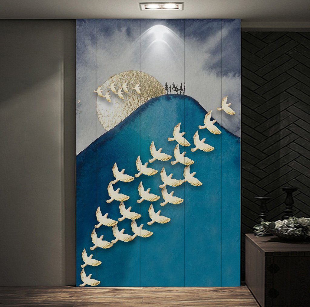3D Blue Bird 550 Wall Murals Wallpaper AJ Wallpaper 2 