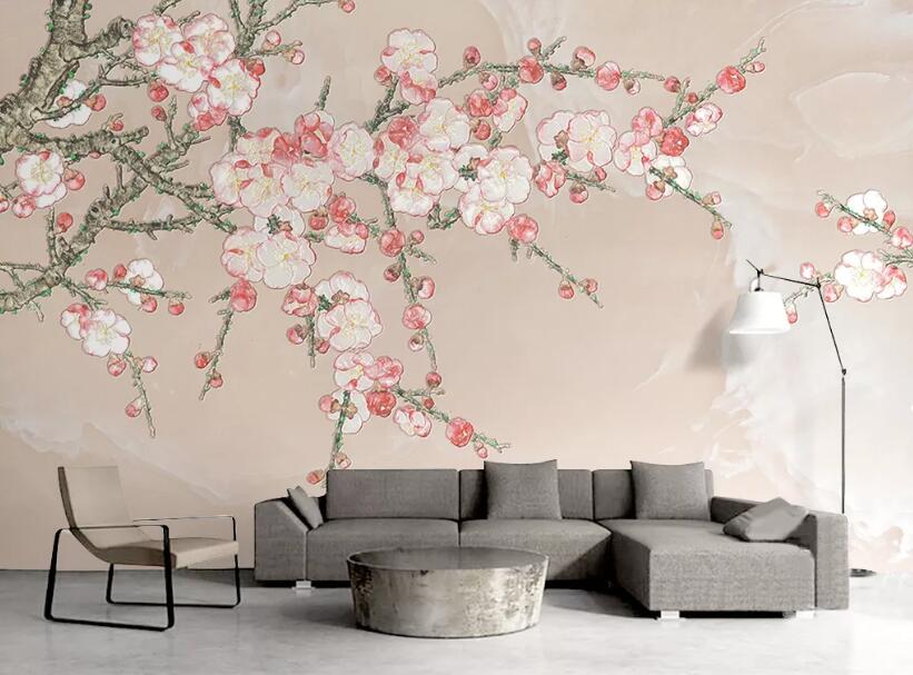 3D Peach Blossom 1165 Wall Murals Wallpaper AJ Wallpaper 2 