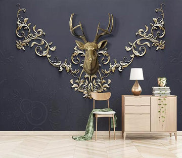 3D Deer Head Decoration 131 Wallpaper AJ Wallpaper 