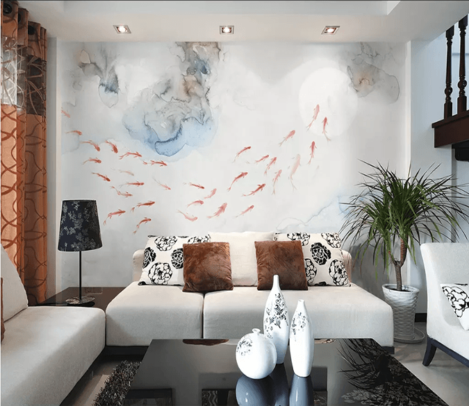 3D Goldfish Group 1612 Wallpaper AJ Wallpaper 2 