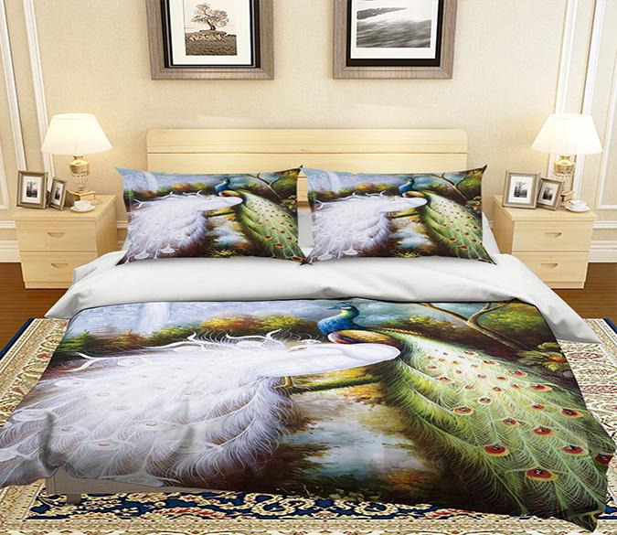 3D Beautiful Peacock 015 Bed Pillowcases Quilt Wallpaper AJ Wallpaper 