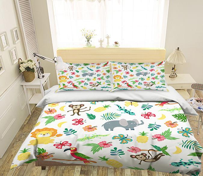 3D Flower Animal 065 Bed Pillowcases Quilt Wallpaper AJ Wallpaper 