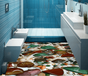 3D Cobblestone Red 005 Floor Mural Wallpaper AJ Wallpaper 2 