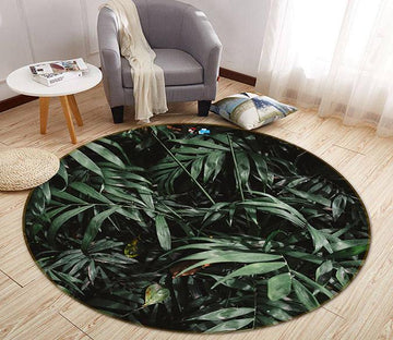 3D Growing Green Leaves 210 Round Non Slip Rug Mat Mat AJ Creativity Home 