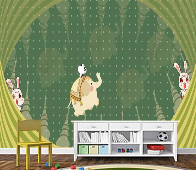 3D Panda Ride Elephant 1104 Wallpaper AJ Wallpaper 2 