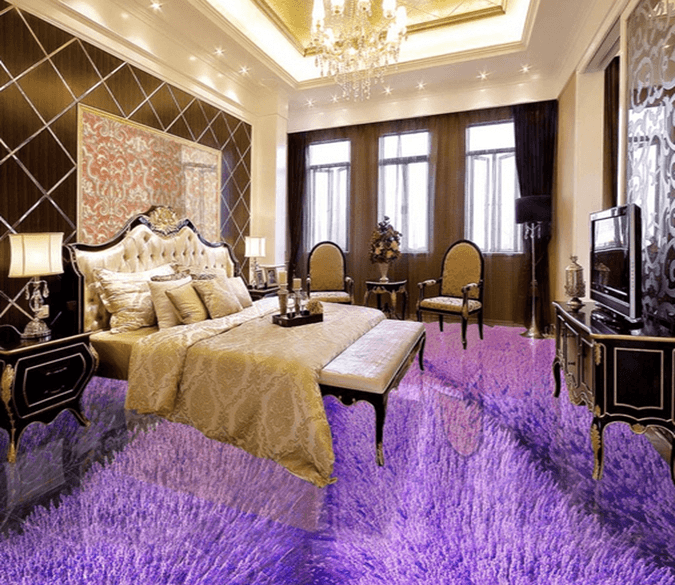 3D Lavender 115 Floor Mural Wallpaper AJ Wallpaper 2 