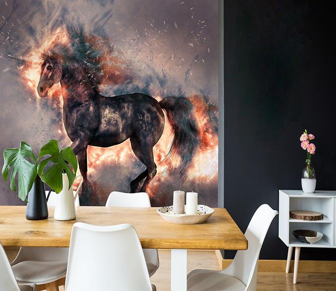 3D Fire Unicornl 263 Wallpaper AJ Wallpaper 