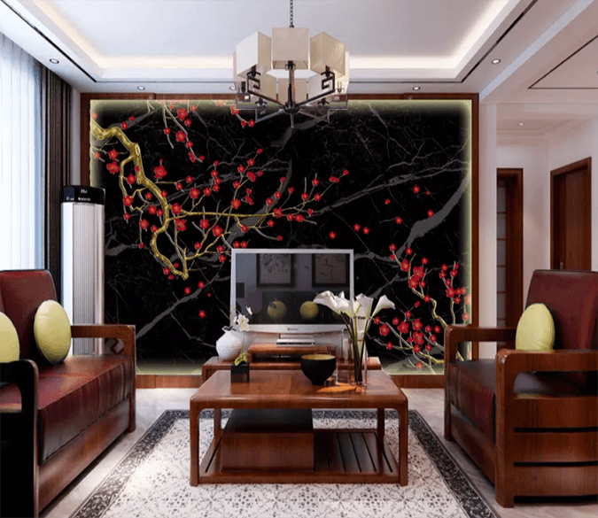 3D Black Bottom Safflower 1357 Wallpaper AJ Wallpaper 2 