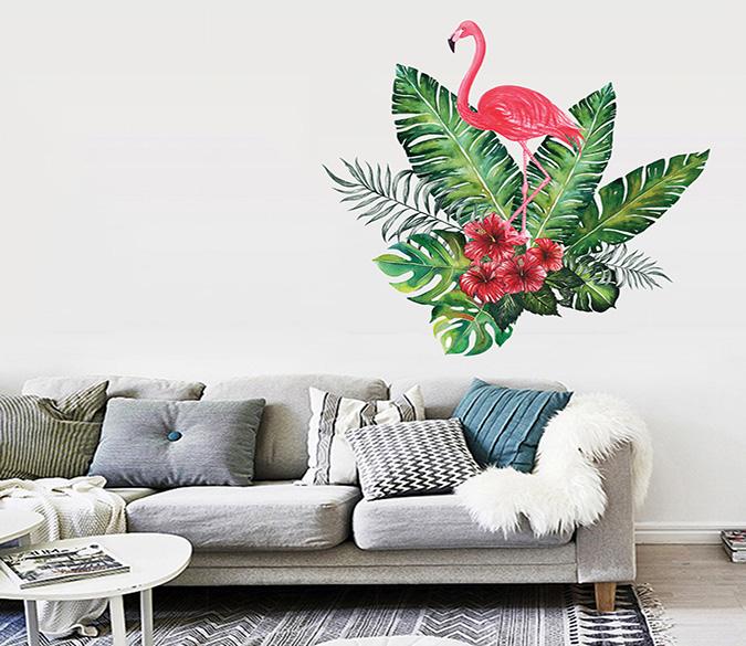 3D Long Leaf Flamingo 178 Wall Stickers Wallpaper AJ Wallpaper 