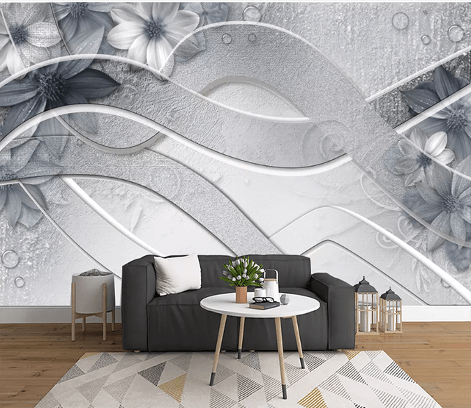 3D Cross Line Flower 1506 Wallpaper AJ Wallpaper 2 