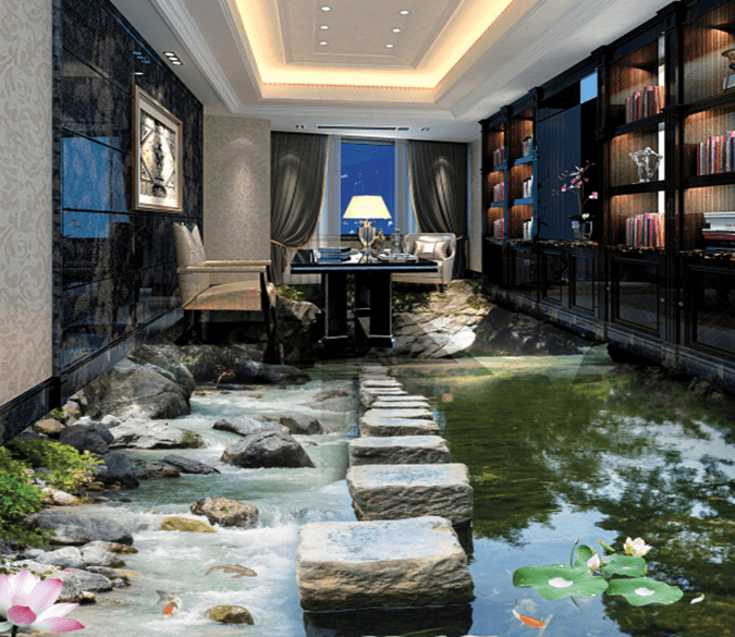 3D Stepping Stone 312 Floor Mural Wallpaper AJ Wallpaper 2 