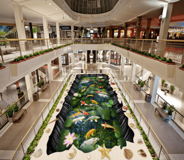 3D Fish Tank 081 Floor Mural Wallpaper AJ Wallpaper 2 