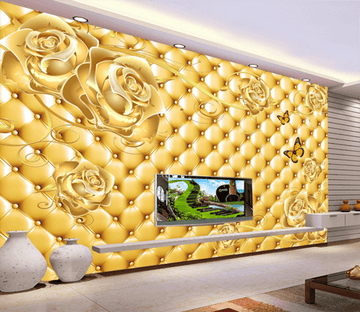 3D Golden Butterfly 366 Wallpaper AJ Wallpaper 