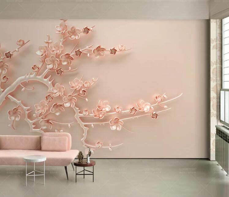 3D Pink Flowers WC113 Wall Murals Wallpaper AJ Wallpaper 2 