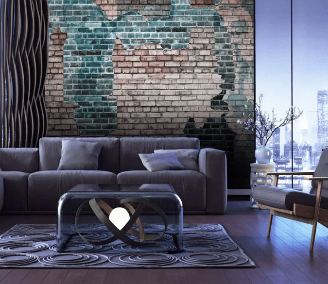 3D Brick Wall Faded 1109 Wallpaper AJ Wallpaper 2 