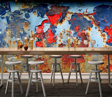 3D Shabby Iron Sheet 046 Wallpaper AJ Wallpaper 