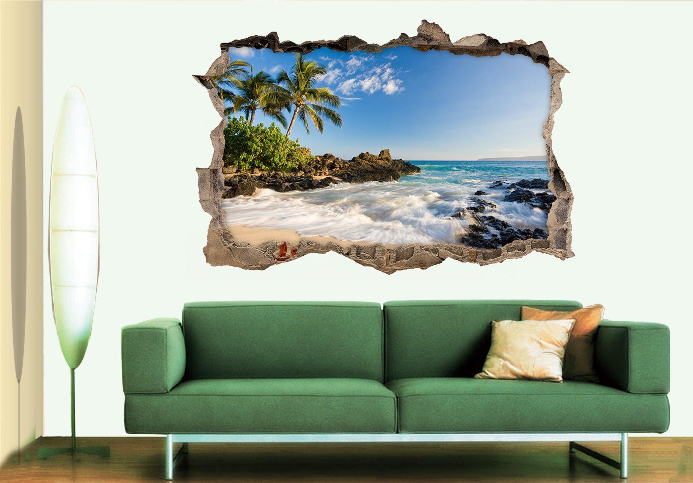 3D Sunny Sea Scenery 312 Broken Wall Murals Wallpaper AJ Wallpaper 