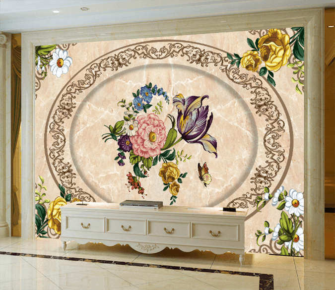 3D Flower Center 362 Wallpaper AJ Wallpaper 
