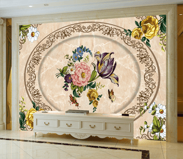 3D Flower Center 362 Wallpaper AJ Wallpaper 