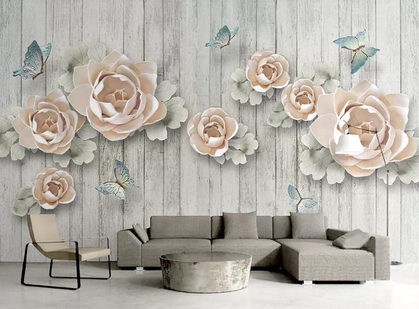 3D Pink Flowers 1283 Wall Murals Wallpaper AJ Wallpaper 2 