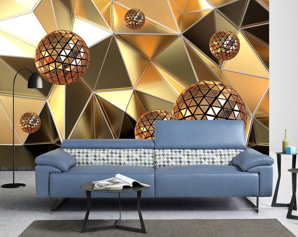 3D Golden Ball 86 Wall Murals Wallpaper AJ Wallpaper 2 