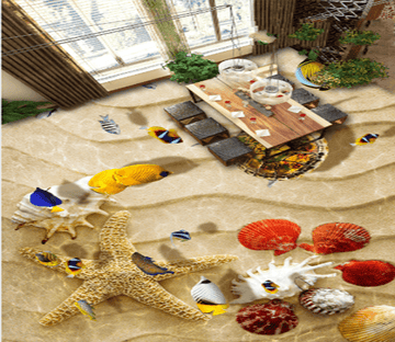 3D Starfish 055 Floor Mural Wallpaper AJ Wallpaper 2 