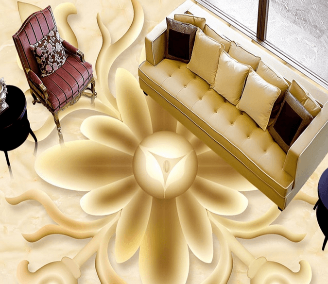 3D Line Flower 102 Floor Mural Wallpaper AJ Wallpaper 2 