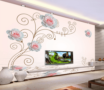 3D Branch Flowers 364 Wallpaper AJ Wallpaper 