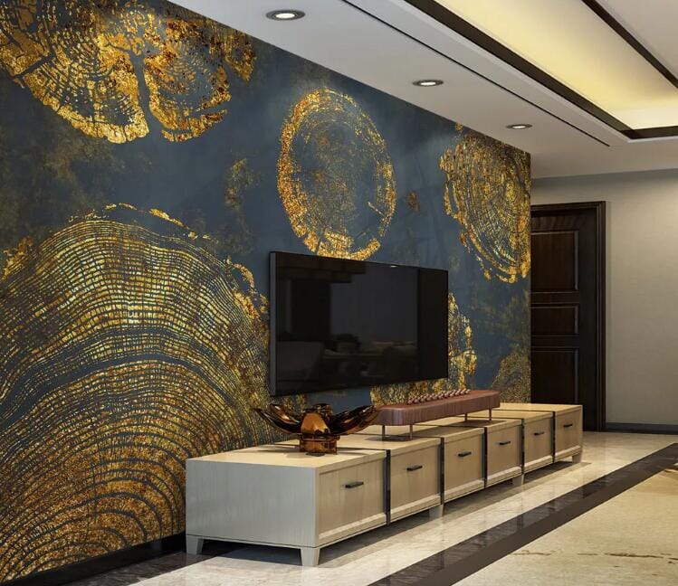 3D Gold Pattern WC212 Wall Murals Wallpaper AJ Wallpaper 2 