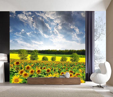 3D Sunflower Garden 621 Wallpaper AJ Wallpaper 