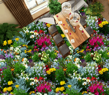 3D Hundred Flowers Bloom 135 Floor Mural Wallpaper AJ Wallpaper 2 