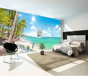 3D Sailboat Sea 132 Wallpaper AJ Wallpaper 