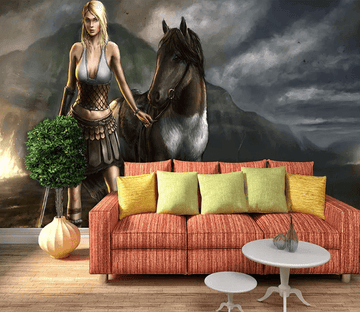 3D Female Warrior Horse 1012 Wallpaper AJ Wallpaper 2 