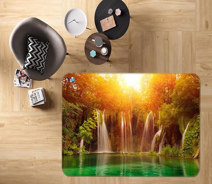 3D Waterfall Landscape 645 Non Slip Rug Mat Mat AJ Creativity Home 