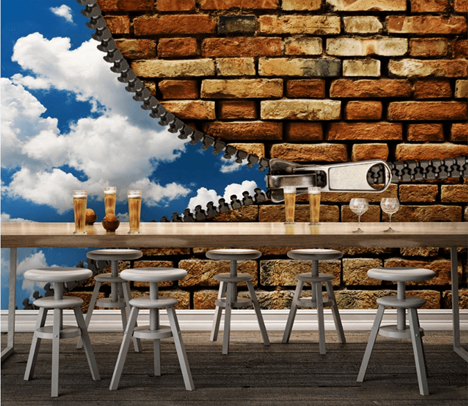 3D Zipper Brick 090 Wallpaper AJ Wallpaper 
