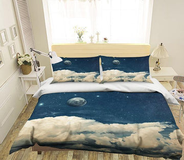 3D Moon Cloud 035 Bed Pillowcases Quilt Wallpaper AJ Wallpaper 