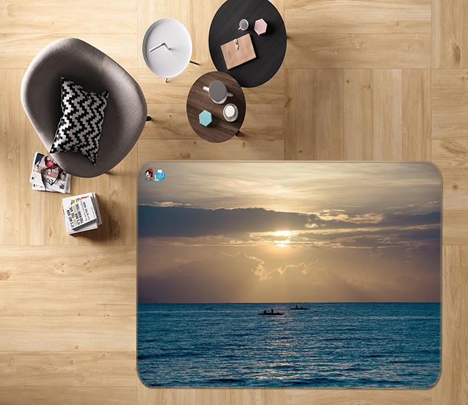 3D Sun Sea Boat 046 Non Slip Rug Mat Mat AJ Creativity Home 