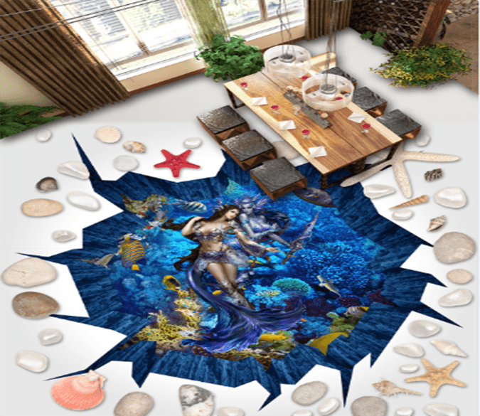 3D Undersea Daughter 079 Floor Mural Wallpaper AJ Wallpaper 2 