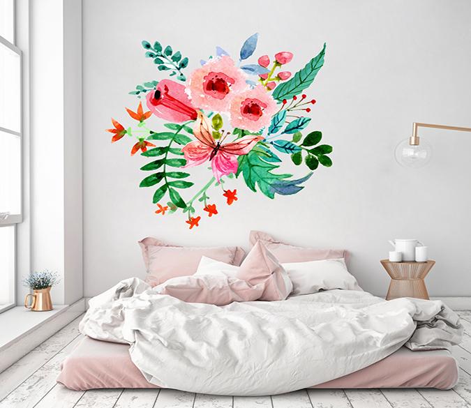 3D Graffiti Red Butterfly 133 Wall Stickers Wallpaper AJ Wallpaper 