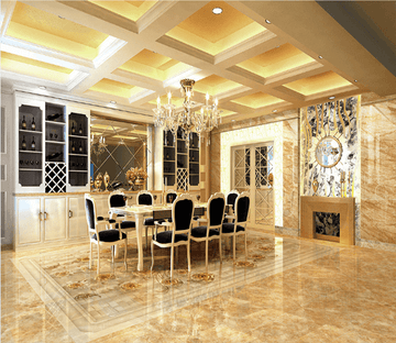 3D Golden Flower 113 Floor Mural Wallpaper AJ Wallpaper 2 