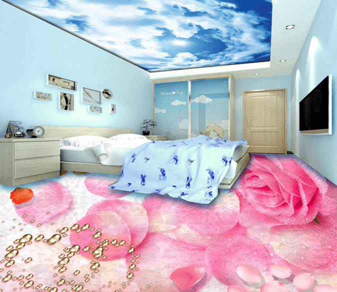 3D Pink Petals 066 Floor Mural Wallpaper AJ Wallpaper 2 