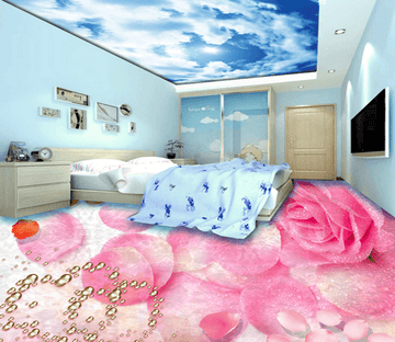 3D Pink Petals 066 Floor Mural Wallpaper AJ Wallpaper 2 