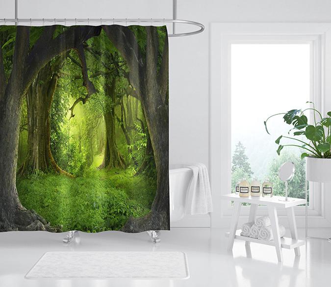 3D Deep Forest Lawn 113 Shower Curtain 3D Shower Curtain AJ Creativity Home 