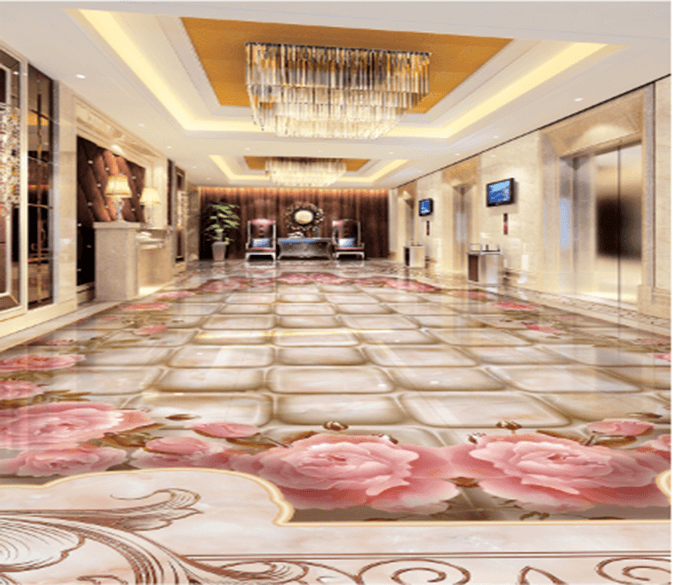 3D Flowers 009 Floor Mural Wallpaper AJ Wallpaper 2 