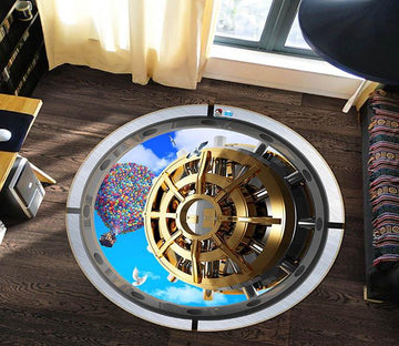 3D Balloon House 036 Round Non Slip Rug Mat Mat AJ Creativity Home 