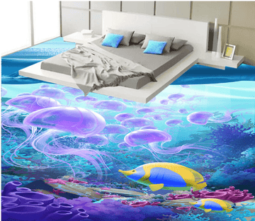 3D Transparent Jellyfish 155 Floor Mural Wallpaper AJ Wallpaper 2 