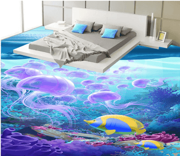 3D Transparent Jellyfish 155 Floor Mural Wallpaper AJ Wallpaper 2 