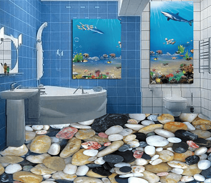 3D Seabed Stone 211 Floor Mural Wallpaper AJ Wallpaper 2 