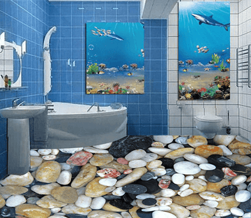 3D Seabed Stone 211 Floor Mural Wallpaper AJ Wallpaper 2 