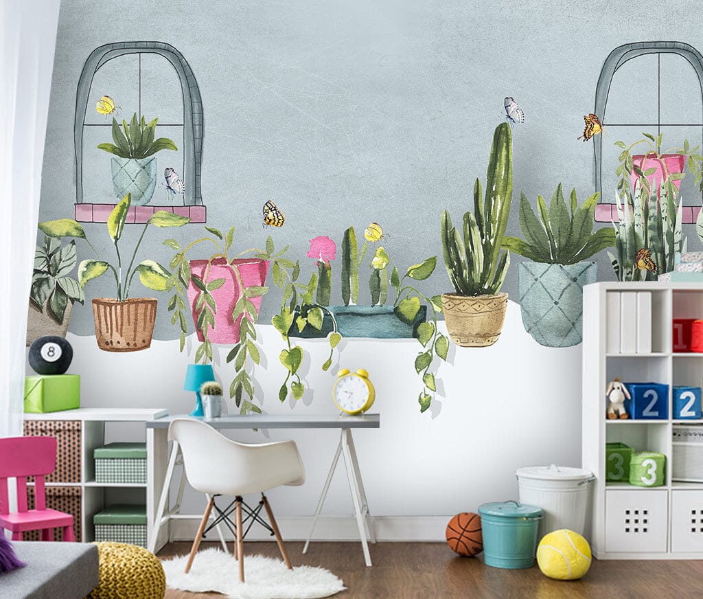 3D Windowsill Plant WC060 Wall Murals Wallpaper AJ Wallpaper 2 